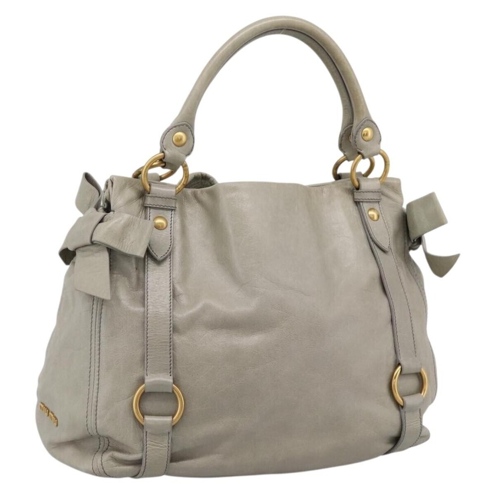 Miu Miu Bow Satchel Cervo Leather Large